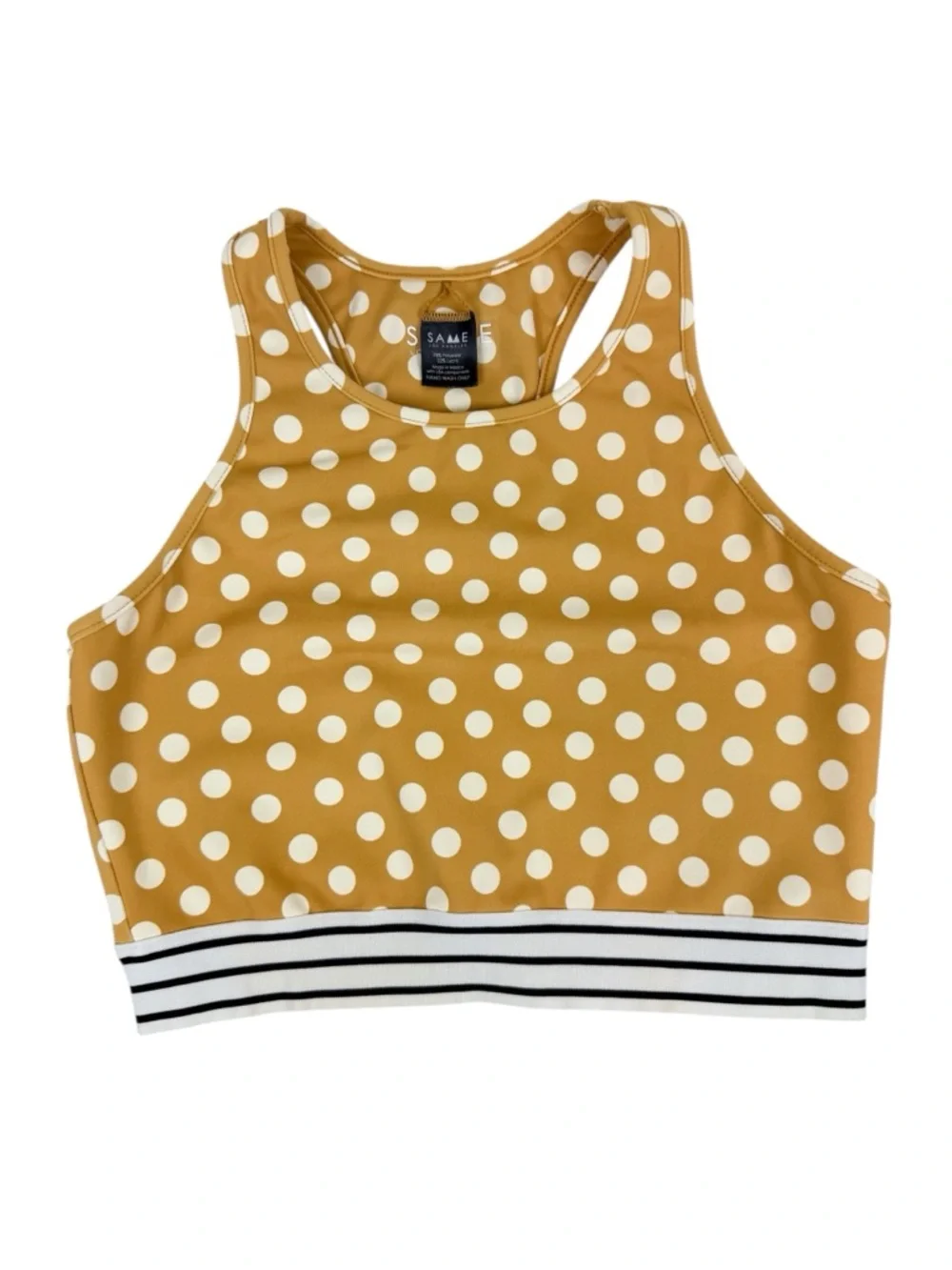 Same Los Angeles Sport Yellow Polka Dot Leggings Sports Bra Set Size Small/ Med